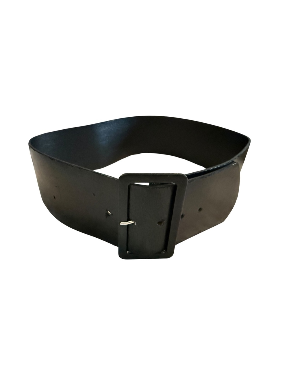 Extra Wide Black Faux Leather Belt
